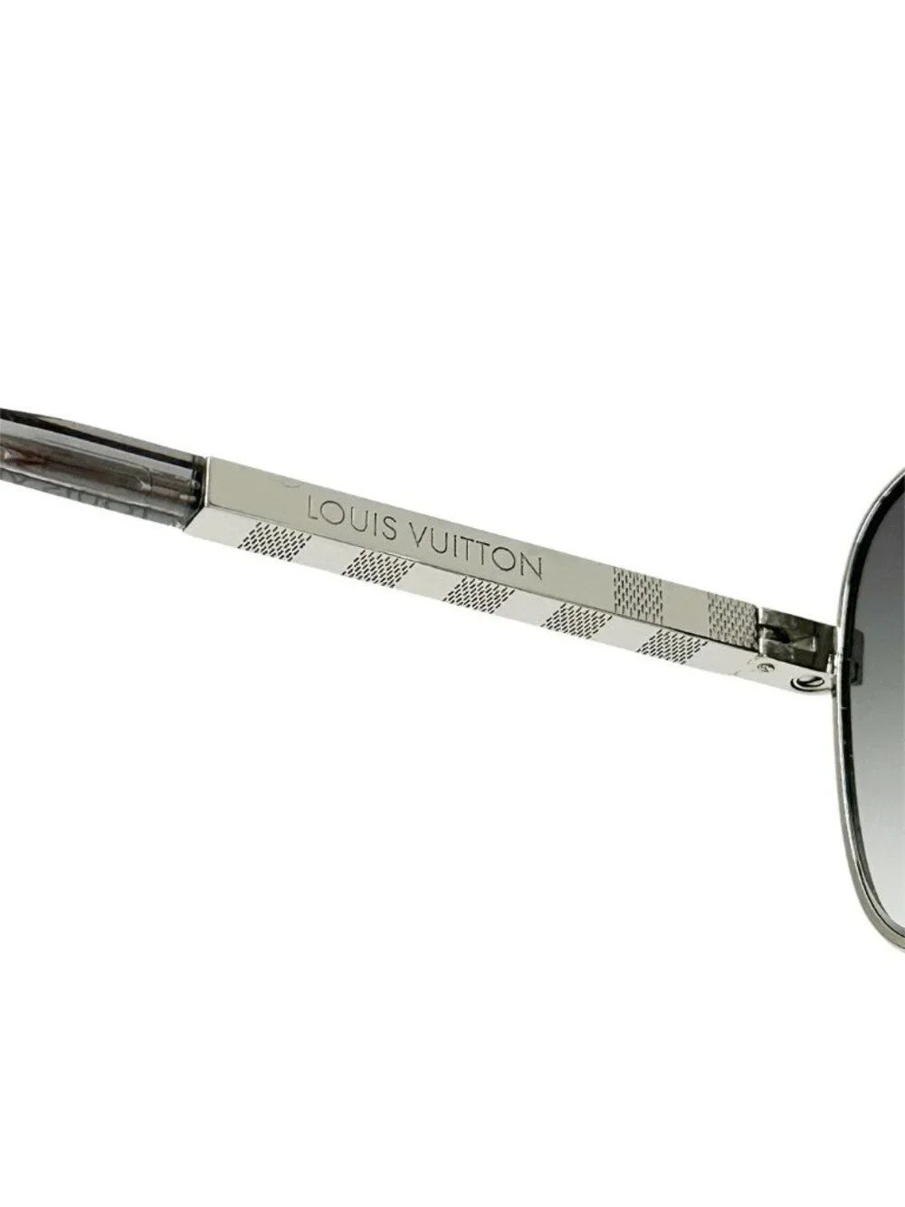Louis Vuitton Sunglasses Metal Acetate Damier Attitude Aljan Silver Gray 16